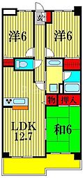 ソレイユ松戸 3LDKの間取図画像