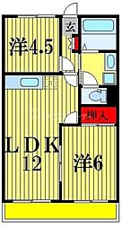 佐々木ビル 2LDKの間取図画像