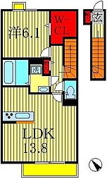 クレストガーデンA 1LDKの間取図画像