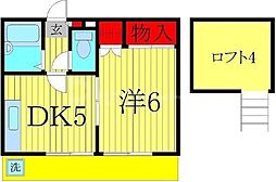 レオパレス南柏第13 1DKの間取図画像