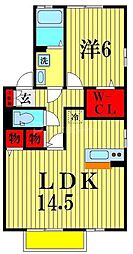 セブンオークスA 1LDKの間取図画像