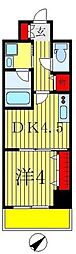 ラグゼナ松戸 1DKの間取図画像