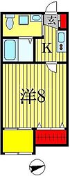 シーロ松戸 1Kの間取図画像