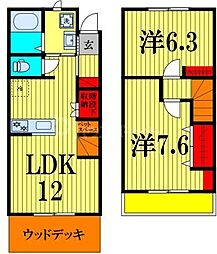 IRIE　DOGG　南棟 2階2LDKの間取り