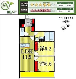 フィカーサ柏の葉 2LDKの間取図画像