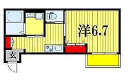 アルカディアメゾン 1Kの間取図画像