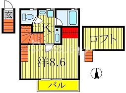 ミニフラット14 1Kの間取図画像
