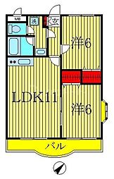 アンクレージュ 2LDKの間取図画像