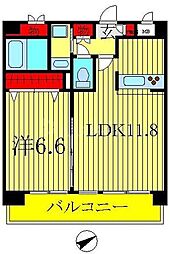 プライム柏 1LDKの間取図画像