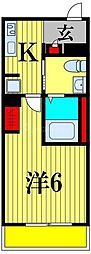 ラフィネ 1Kの間取図画像