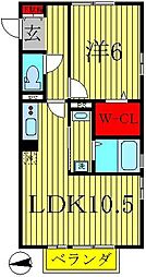 エイミーグラントD 1LDKの間取図画像