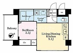 レジデンシャルスター柏 1LDKの間取図画像