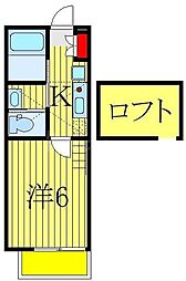ユーフラット我孫子 1Kの間取図画像