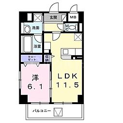 Y's STATE 天王台 1LDKの間取図画像