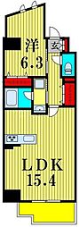 LuceVII 1LDKの間取図画像