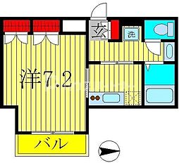 クレストガーデン柏壱番館 1Kの間取図画像