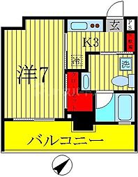 ザ・カシワ拾番 1Kの間取図画像