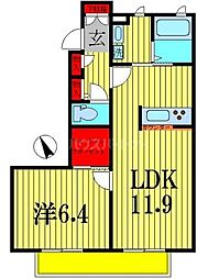 ミノール 1LDKの間取図画像