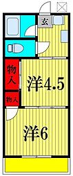 YKフラット 2Kの間取図画像