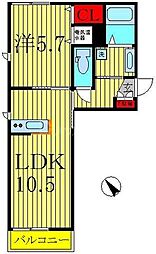 スカイガーデン 1LDKの間取図画像