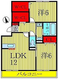 イリアンソス1 2LDKの間取図画像