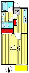 ヴィラ・南柏2 1Kの間取図画像