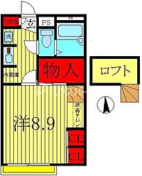 フルール柏公園 1Kの間取図画像