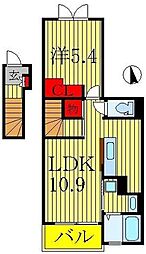 プラムヒルズ1 1LDKの間取図画像