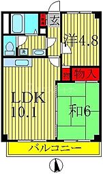 アムール 2LDKの間取図画像