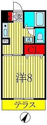 サウスオークヒルズ 1Kの間取図画像