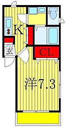 AK9 1Kの間取図画像