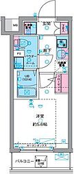 GENOVIA天王台 1Kの間取図画像