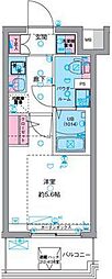 GENOVIA天王台 1Kの間取図画像