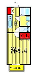 セナリオフォルム逆井1 1Kの間取図画像