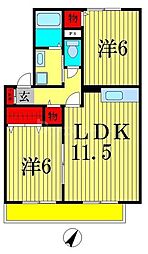 グリーンウェーブ4 2LDKの間取図画像