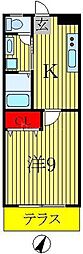 コーポ小林 1Kの間取図画像