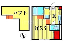 ライゼストフロレスタ 1Kの間取図画像