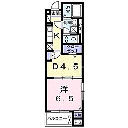オークリーフビレッジ 1DKの間取図画像