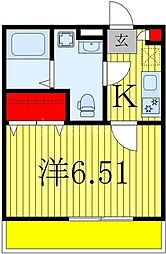 MQuattro柏2 1Kの間取図画像
