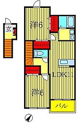 グリーンヴィレッジ5 2LDKの間取図画像