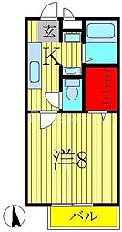 ソレジオ初石 1Kの間取図画像