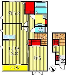 クレール1 2LDKの間取図画像