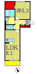LUCIRおおたかの森 1LDKの間取図画像