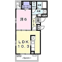 ヴィルドミール柴崎台 1Kの間取図画像