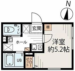 Garden Courtさくら通り 3階1Kの間取り