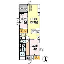 セレスティア六町II 3階2SLDKの間取り