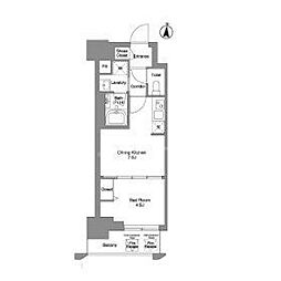 クラリティア綾瀬 5階1DKの間取り