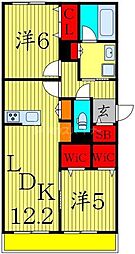 ｌ’ａｍｉ　ｄｅ　Ｌｉｏｎ 3階2LDKの間取り