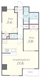 Une Lumiere 7階2LDKの間取り