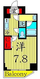 アーバンパーク綾瀬III 9階1Kの間取り